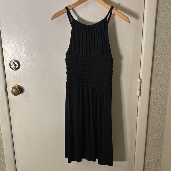 Max Studio Black Braided Shoulder Accent Cinched Waist LBD Dress S Classic - Picture 6 of 12